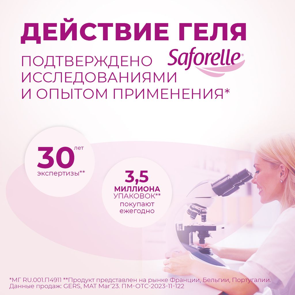 Saforelle Гель для интимной гигиены Интенсивное увлажнение, 250 мл, 1 шт.