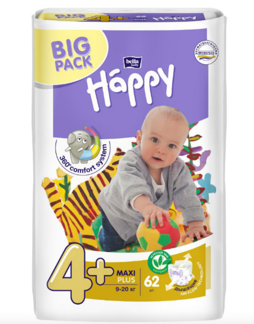 фото упаковки Bella Baby Happy maxi plus Подгузники детские