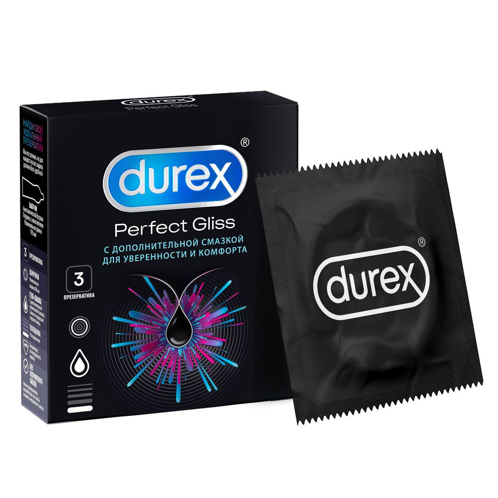 фото упаковки Презервативы Durex Perfect Gliss из натурального латекса