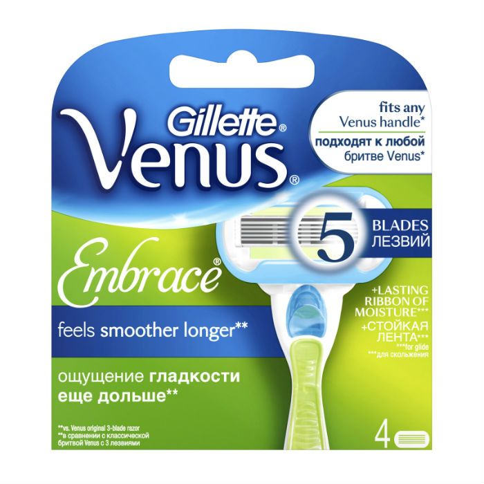 Gillette Venus Embrace Кассеты, для женщин, 4 шт.
