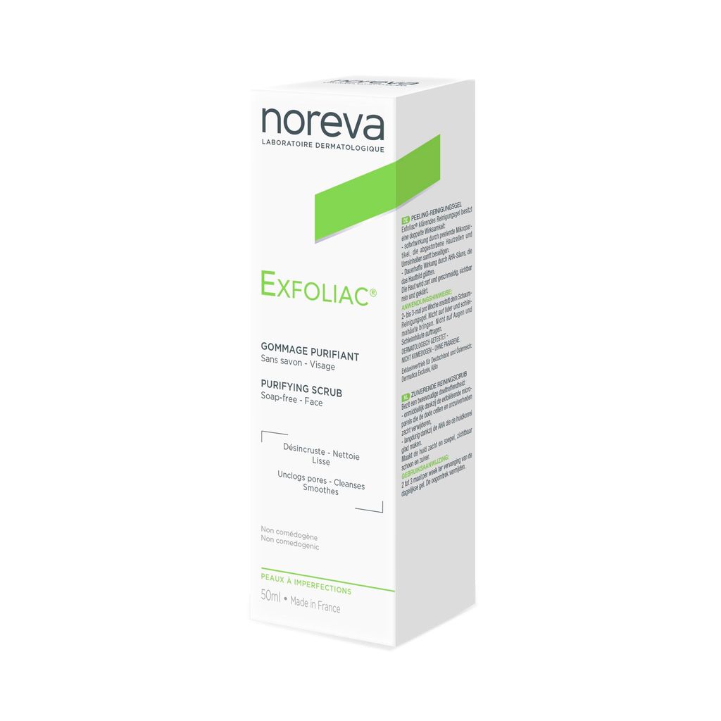 фото упаковки Noreva Exfoliac Скраб для лица очищающий, скраб для лица, 50 мл, 1 шт. фото упаковки Noreva Exfoliac Скраб для лица очищающий