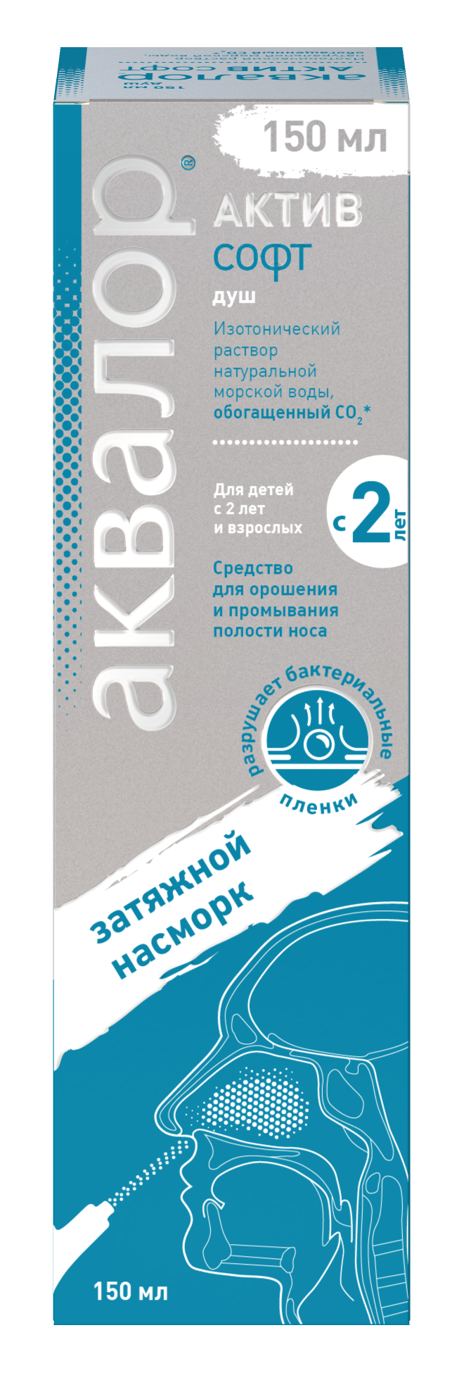 Аквалор Актив софт, раствор для интраназального введения, 150 мл, 1 шт.