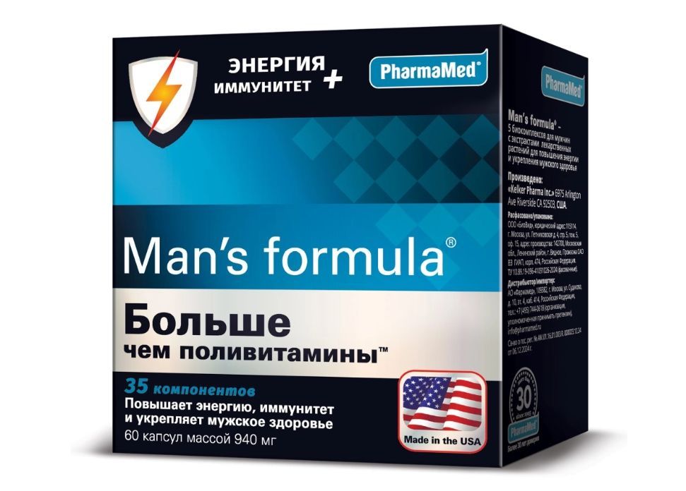 фото упаковки Man's formula Больше чем поливитамины