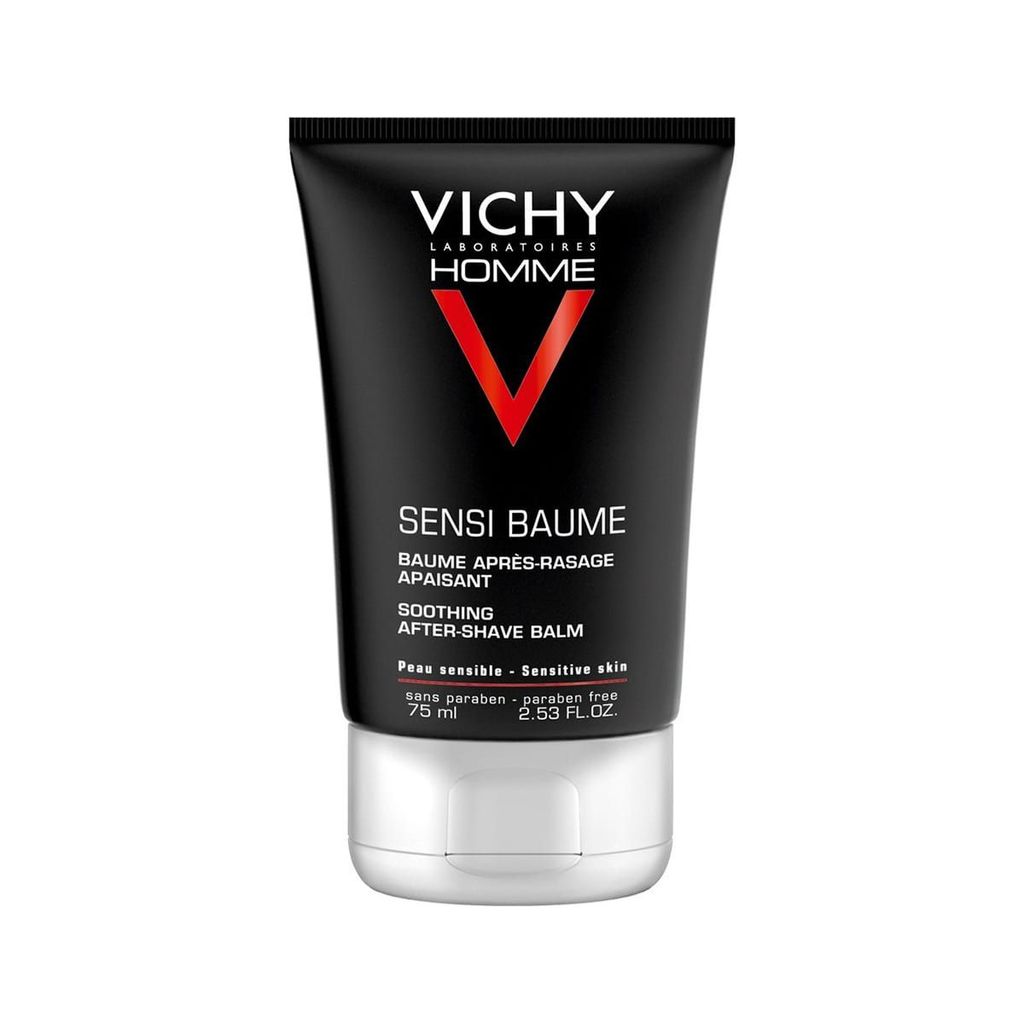 Vichy Homme Sensi Baume бальзам после бритья для чувствительной кожи, бальзам для лица и тела, мужские, 75 мл, 1 шт.