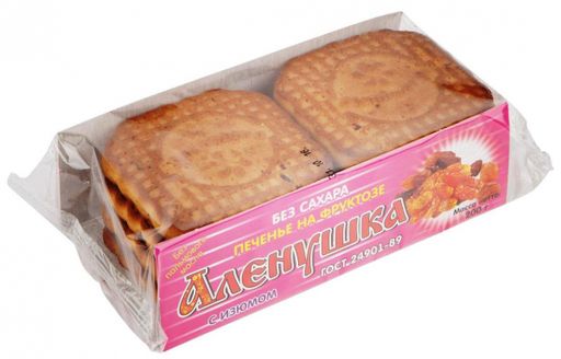 Печенье Аленушка на фруктозе, печенье, с изюмом, 185 г, 1 шт.