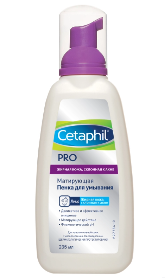 Cetaphil Pro Пенка для умывания матирующая, пенка для лица, для жирной кожи, 235 мл, 1 шт.